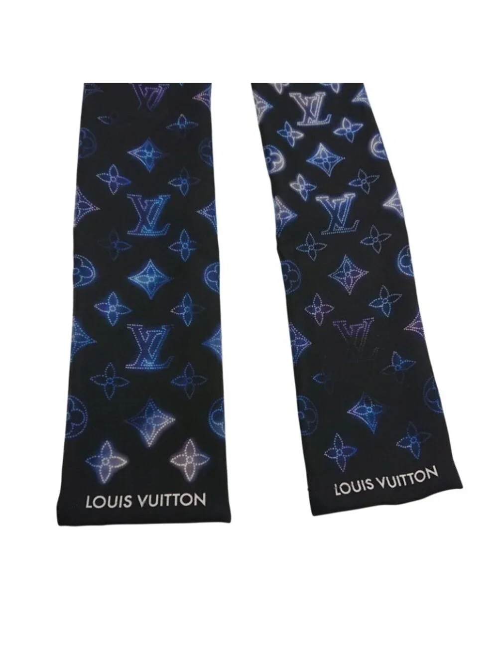 Louis Vuitton Monogram Manahi Bandeau Scarf Black Silk